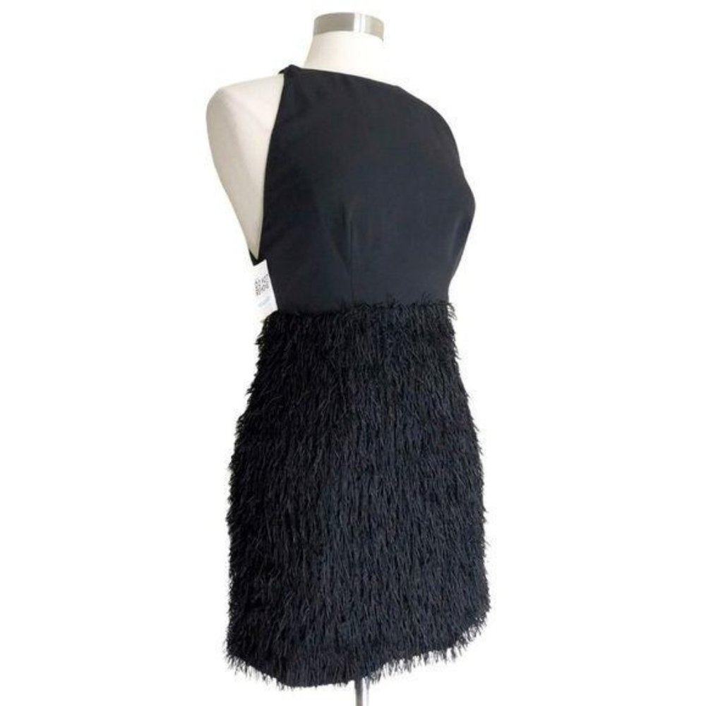 Fame and Partners Black Fringed Cocktail Dress 6 - Picture 4 of 10